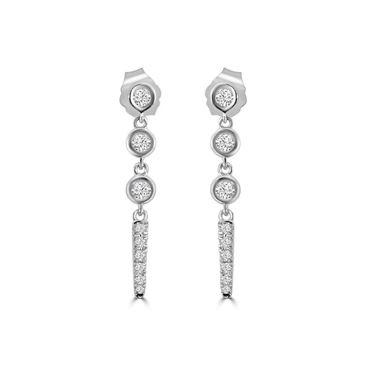 Bezel set 0.28 Ctw Diamond Fashion Dangling Earring