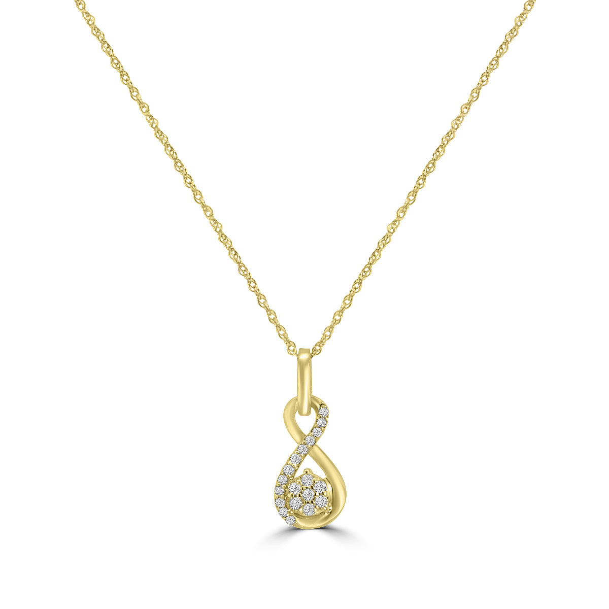 0.08 Ctw Diamond Infinity Shape Cluster Pendant with Chain