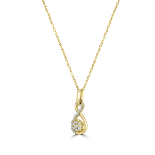 0.08 Ctw Diamond Infinity Shape Cluster Pendant with Chain