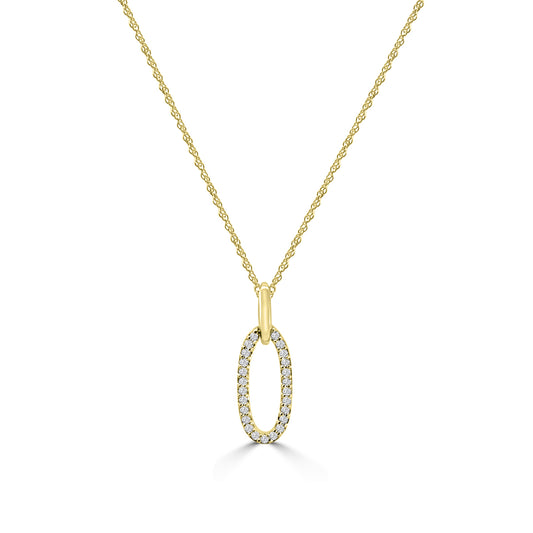 0.10 Ctw Diam Fashion Oval Necklace