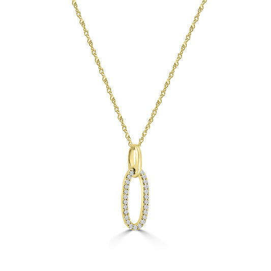 0.10 Ctw Diam Fashion Oval Necklace