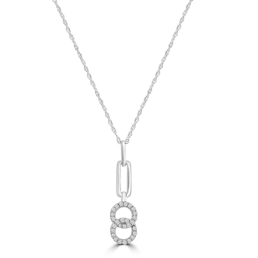 0.10 Ctw Fashion Interlocking Circle Pendant with Chain