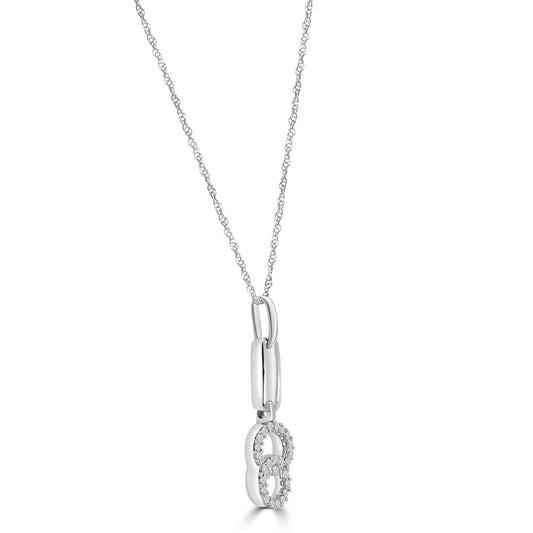 0.10 Ctw Fashion Interlocking Circle Pendant with Chain
