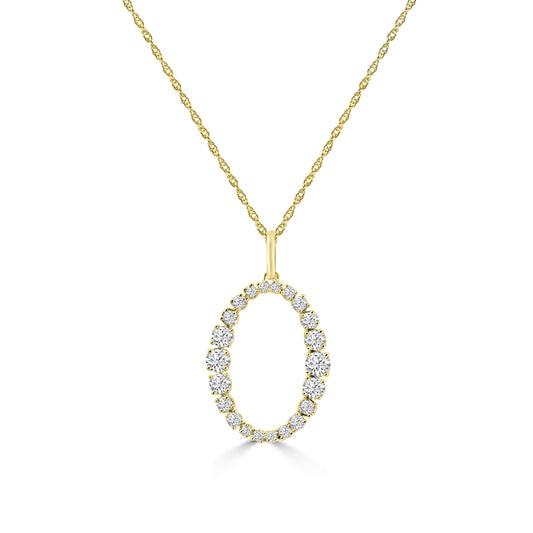 0.50 Ctw Fashion  Oval Necklace