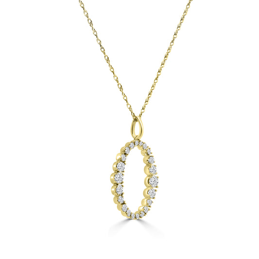 0.50 Ctw Fashion  Oval Necklace