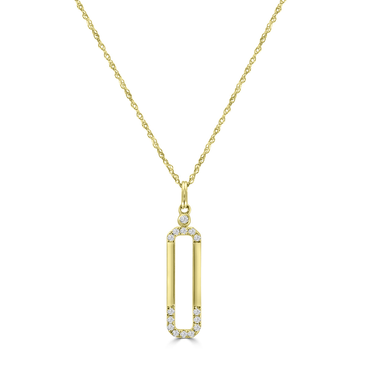 0.10 Ctw Fashion Paperclip Necklace
