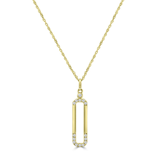 0.10 Ctw Fashion Paperclip Necklace