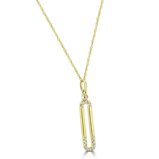 0.10 Ctw Fashion Paperclip Necklace