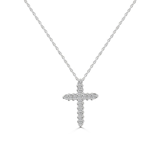 0.25 Ctw Cross Diamond Pendant with Chain