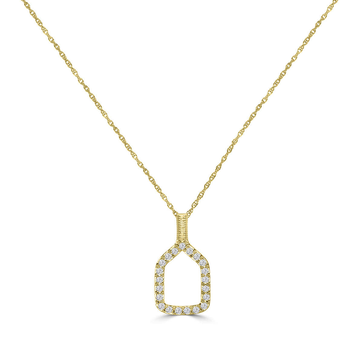 Classic Standard 4 Prong  0.25 Ctw Diamond Pickleball Pendant with Chain(