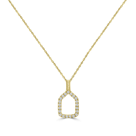 Classic Standard 4 Prong  0.25 Ctw Diamond Pickleball Pendant with Chain(