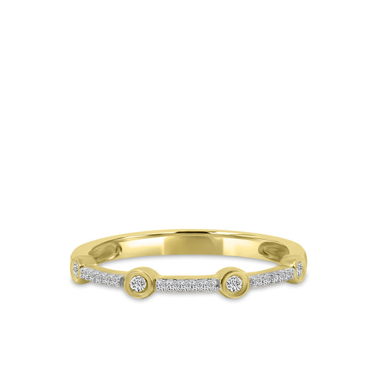 0.10 Ctw Station Diamond Band