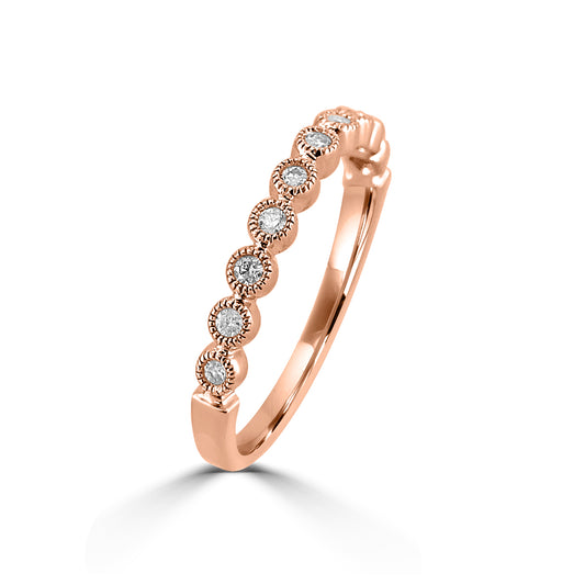 0.16 Ctw Milgrain Diamond Band in Crown Setting