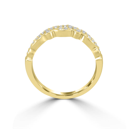 0.25 Ctw Double Hexagon and Dot with Milgrain Diamond Band