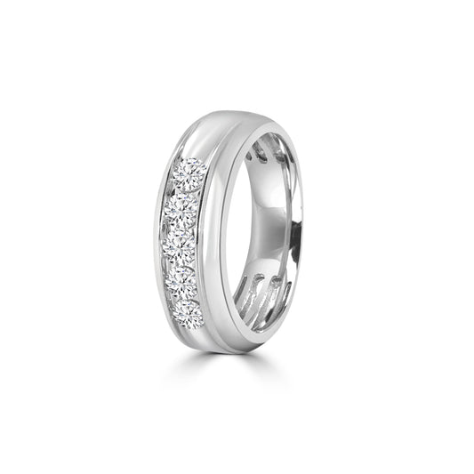 1.50 Ctw Men's Five Stone Diamond Band With Gallery