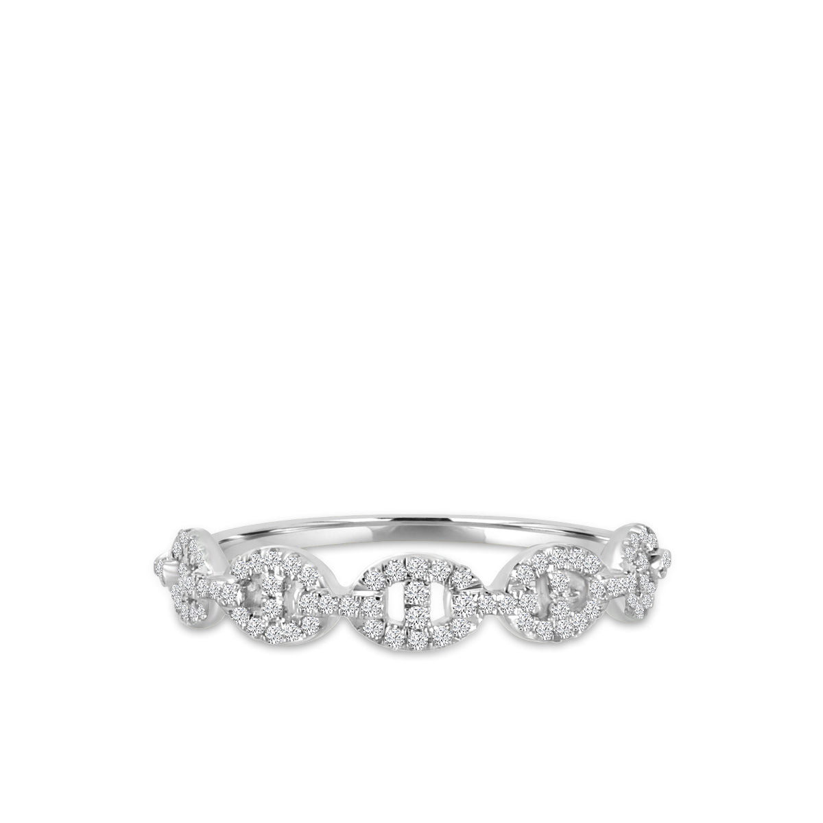 Classic 4 Prong 0.24 Ctw Diamond interlocking Oval Papaerclip Ring