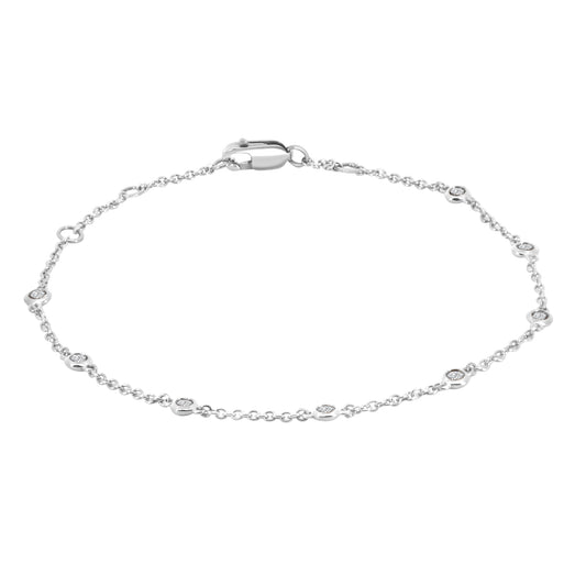 0.25 Ctw Diamond Station Bracelet with 8 Stones