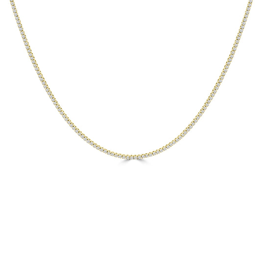 Classic Standard 4 Prong 3.00 Ctw Straight Diamond Tennis Necklace