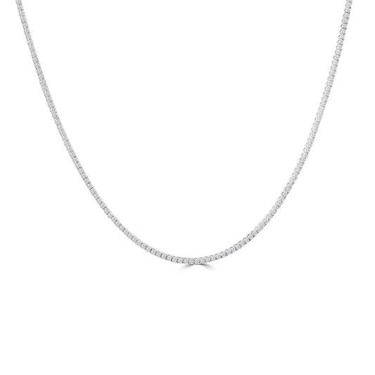 Classic Standard 4 Prong 5.00 Ctw Straight Diamond Tennis Necklace