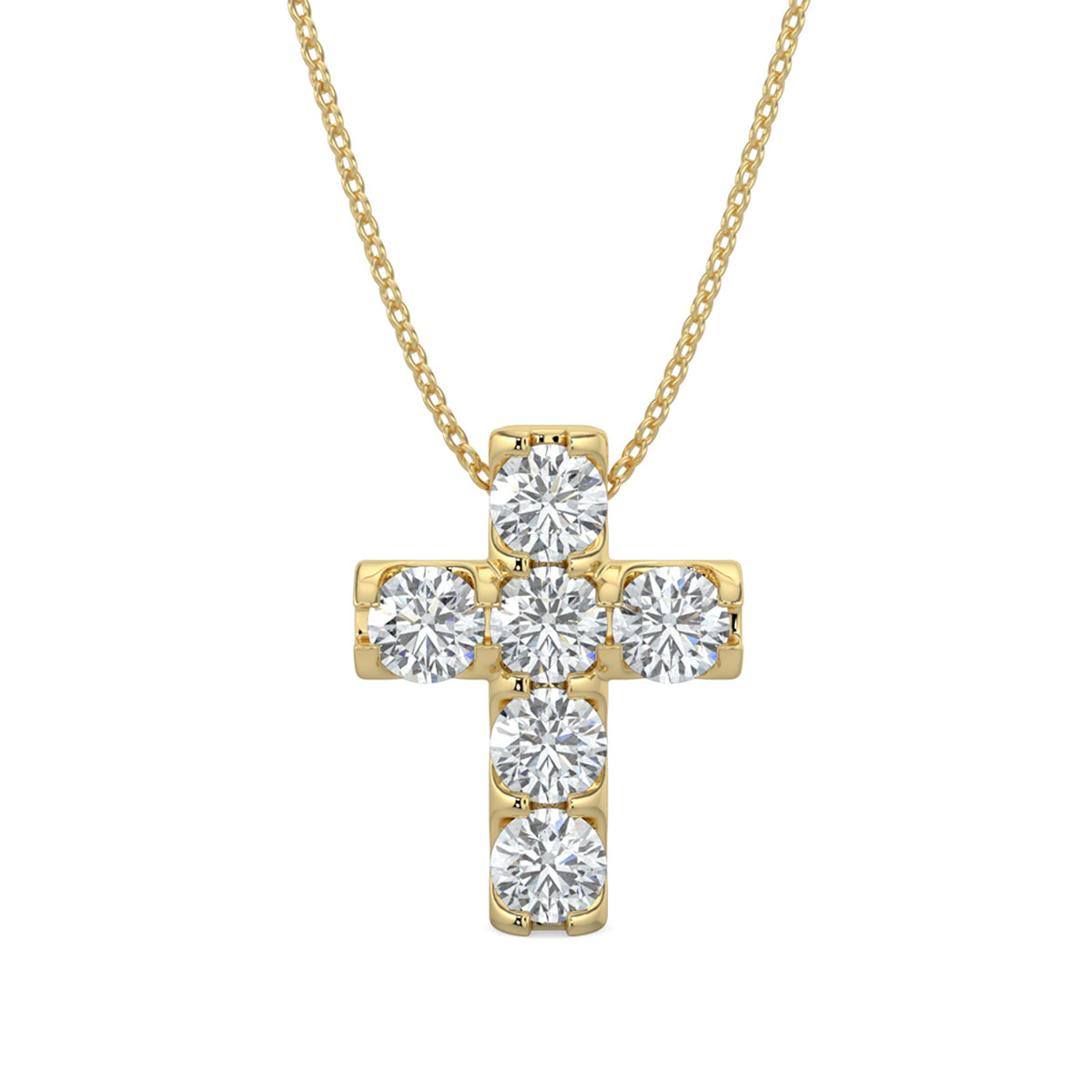 0.50 Ctw Cross Diamond Pendant with Chain