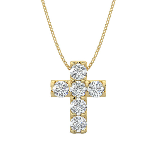 0.50 Ctw Cross Diamond Pendant with Chain