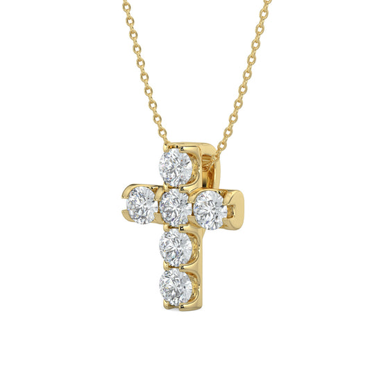0.50 Ctw Cross Diamond Pendant with Chain
