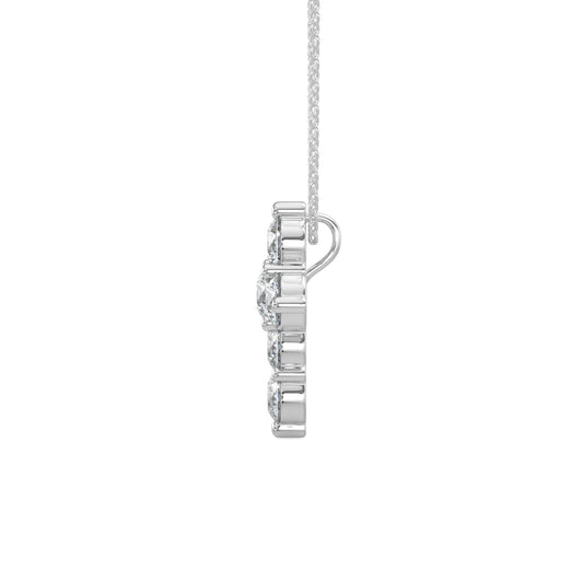 0.50 Ctw Shared Prong Cross Diamond Pendant with Chain
