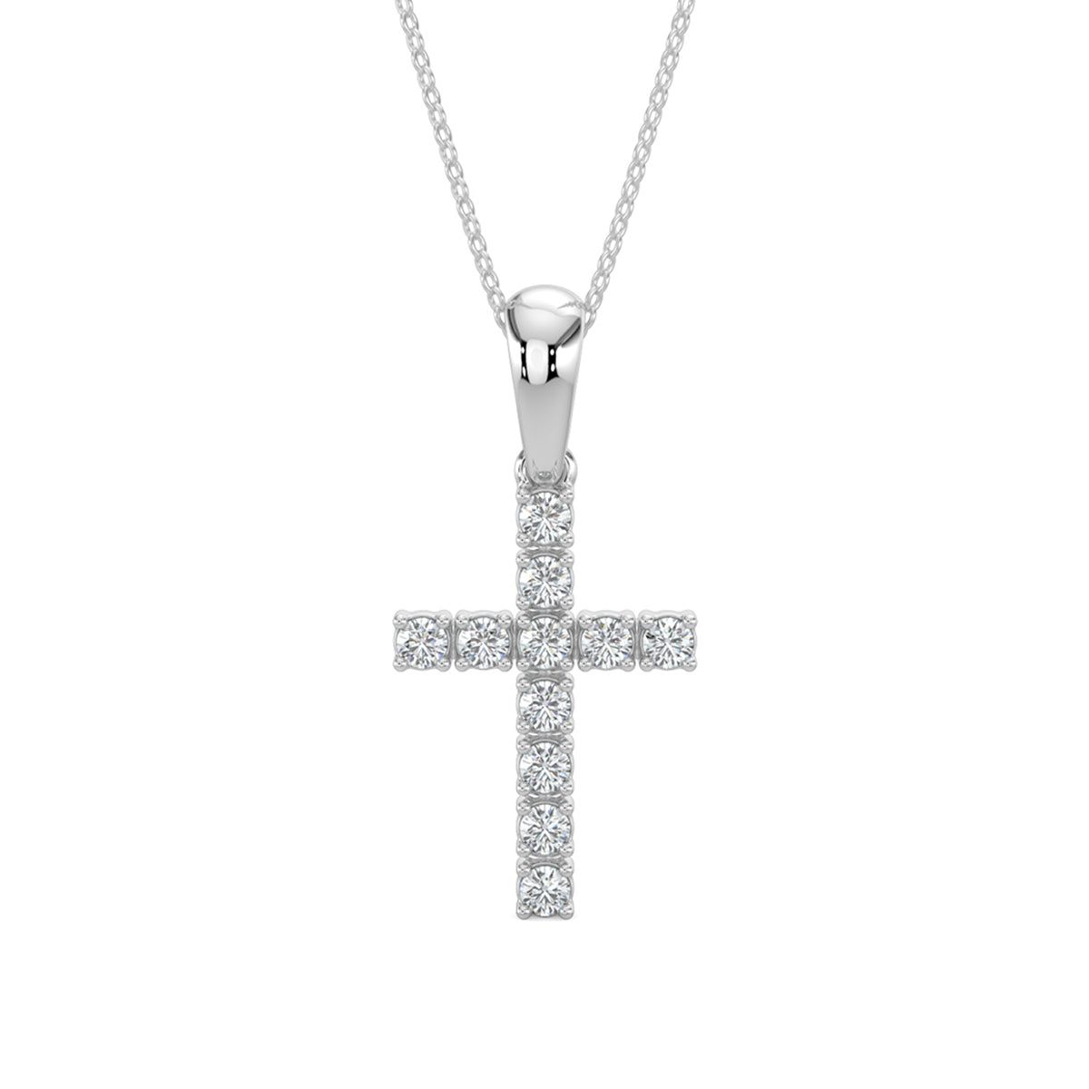 0.25 Ctw Cross Diamond Pendant with Chain