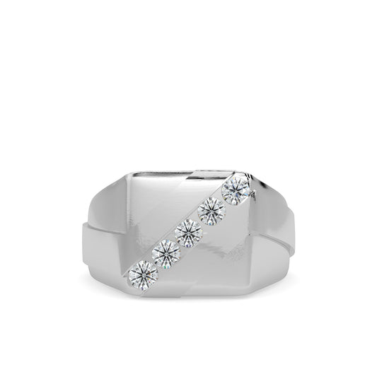 0.33 Ctw Men's Diagonal Five Stone Diamond Ring