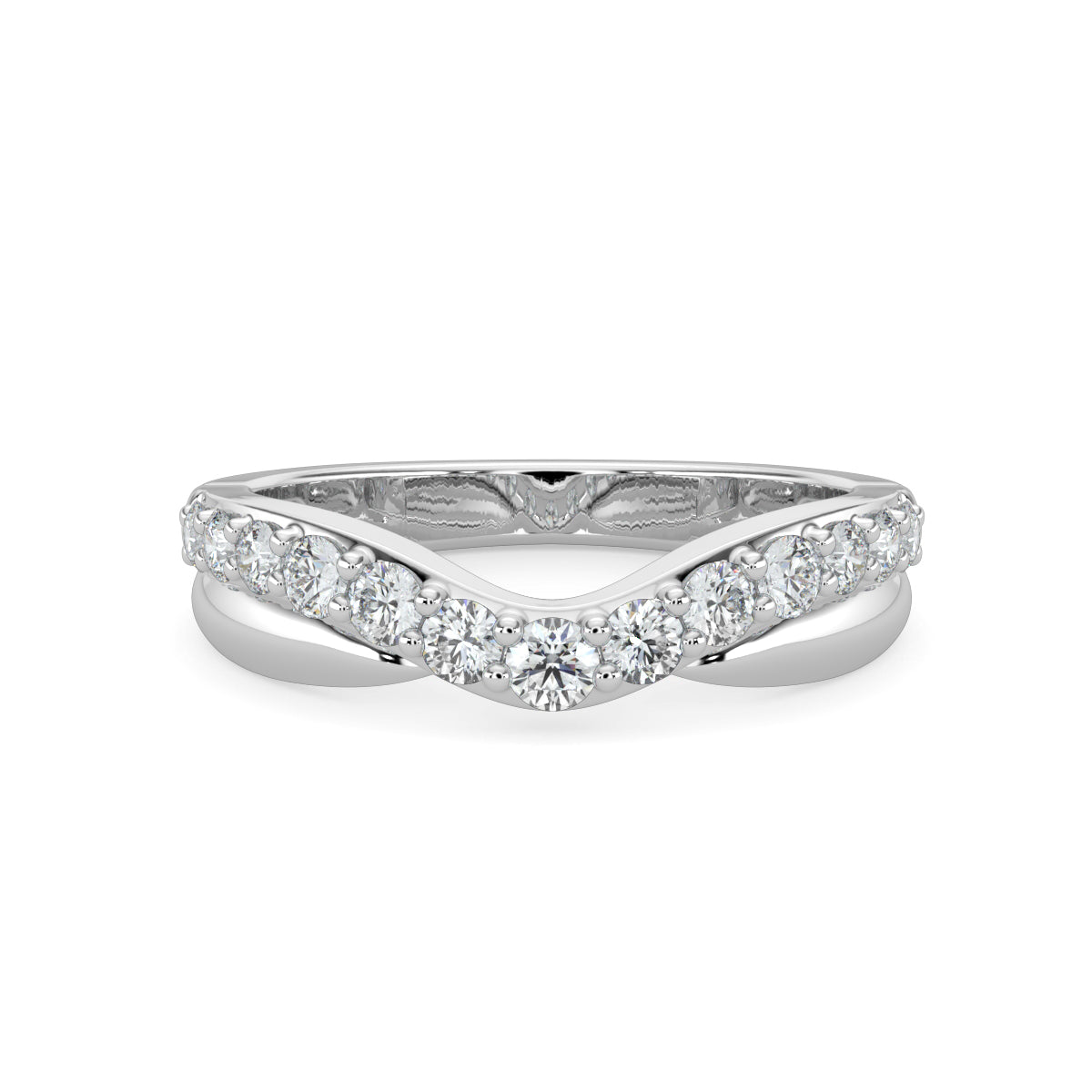 14KW 0.50 Ctw Contour Shadow Diamond Band