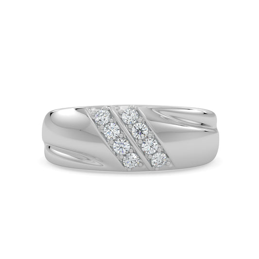 0.25 Ctw Men's Diagonal Double Row Diamond Band