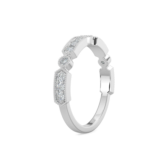 0.25 Ctw Hexagon and Dot with Milgrain Diamond Band