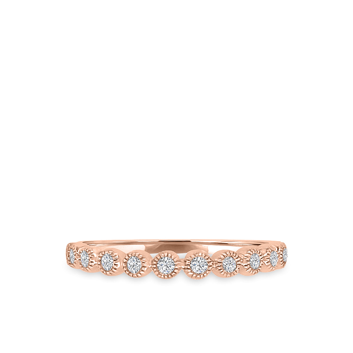 0.16 Ctw Milgrain Diamond Band in Crown Setting