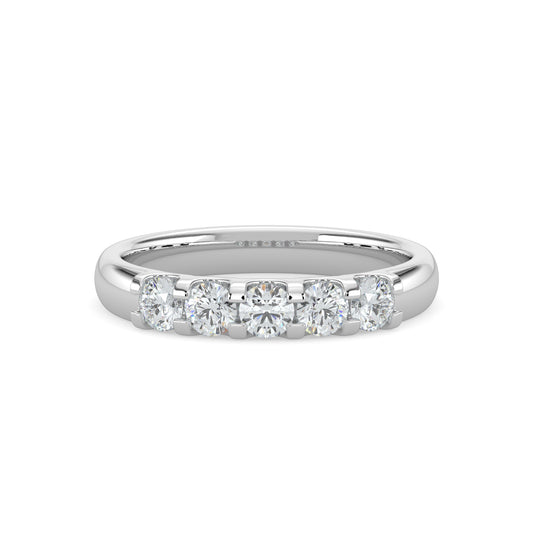 0.50 Ctw Five Stone Diamond Band in U-Prong Setting