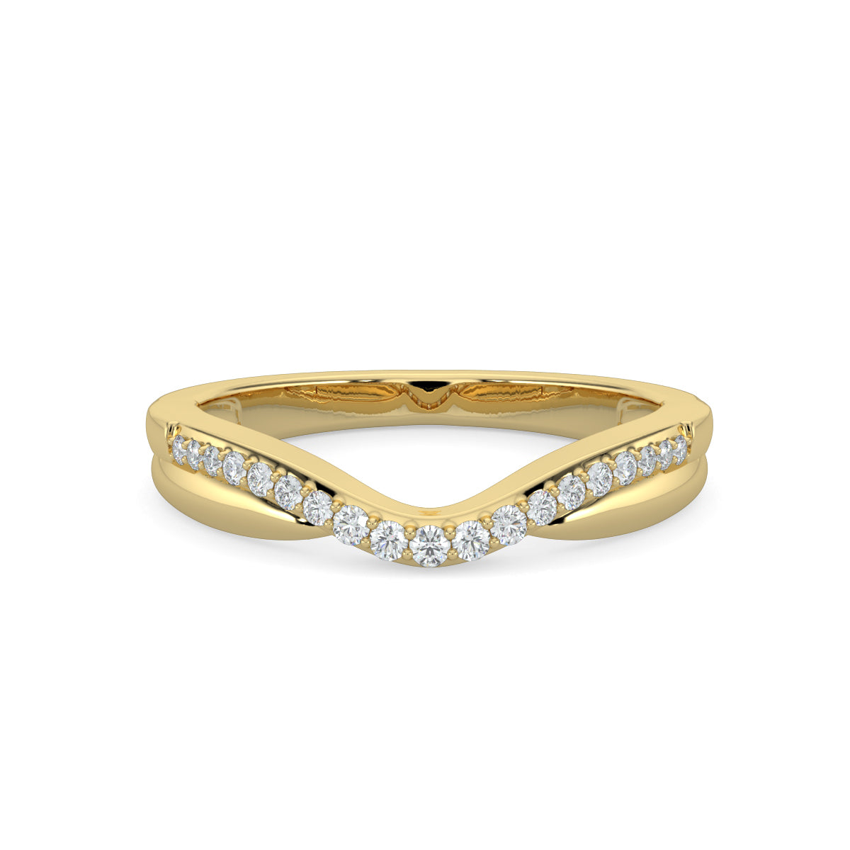 0.10 Ctw Contour Shadow Diamond Band
