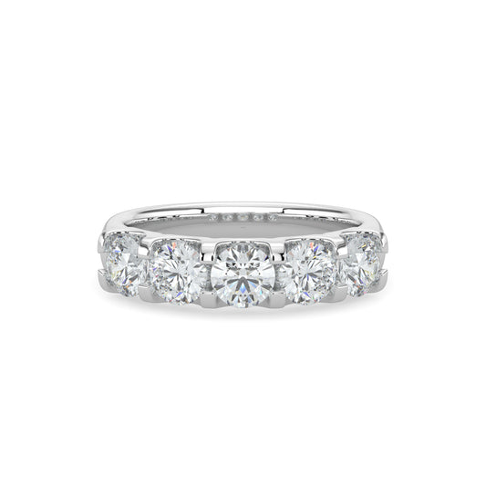 1.50 Ctw Five Stone Diamond Band in U-Prong Setting