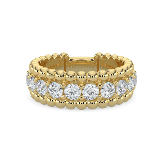 1.00 Ctw Beaded Diamond Band