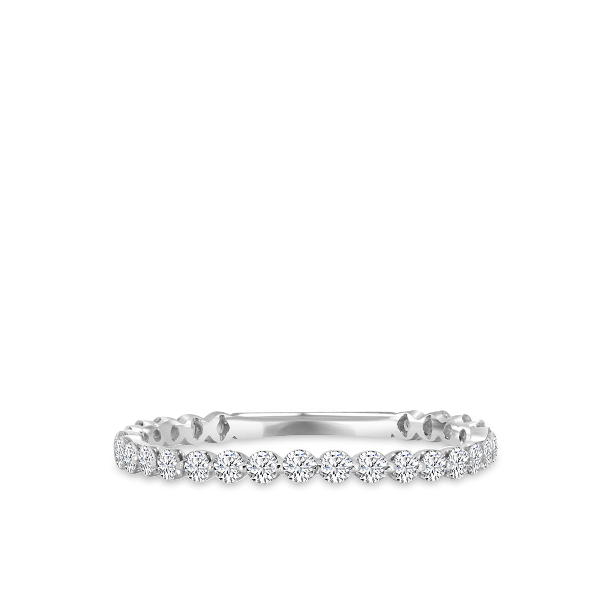 0.50 Ctw Full Diamond Band in Shared Prong Setting