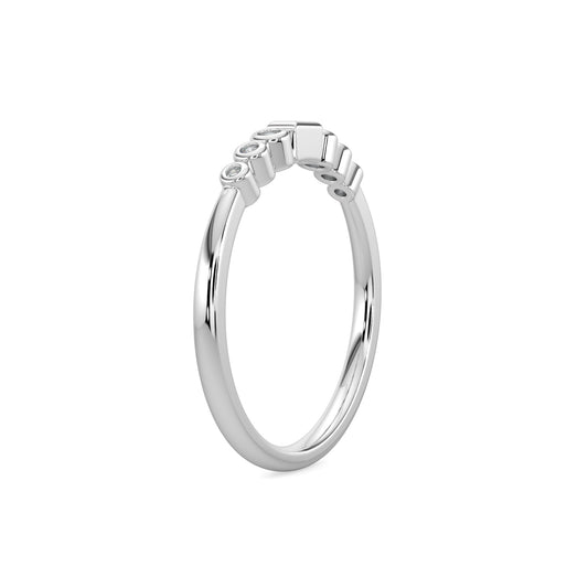 0.10 Ctw Dot with Center Baguette Diamond Band