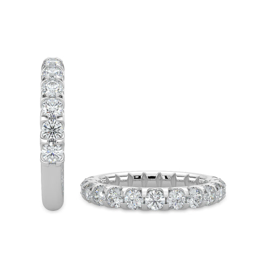 1.00 Ctw Halfway Diamond Band in U-Prong Setting
