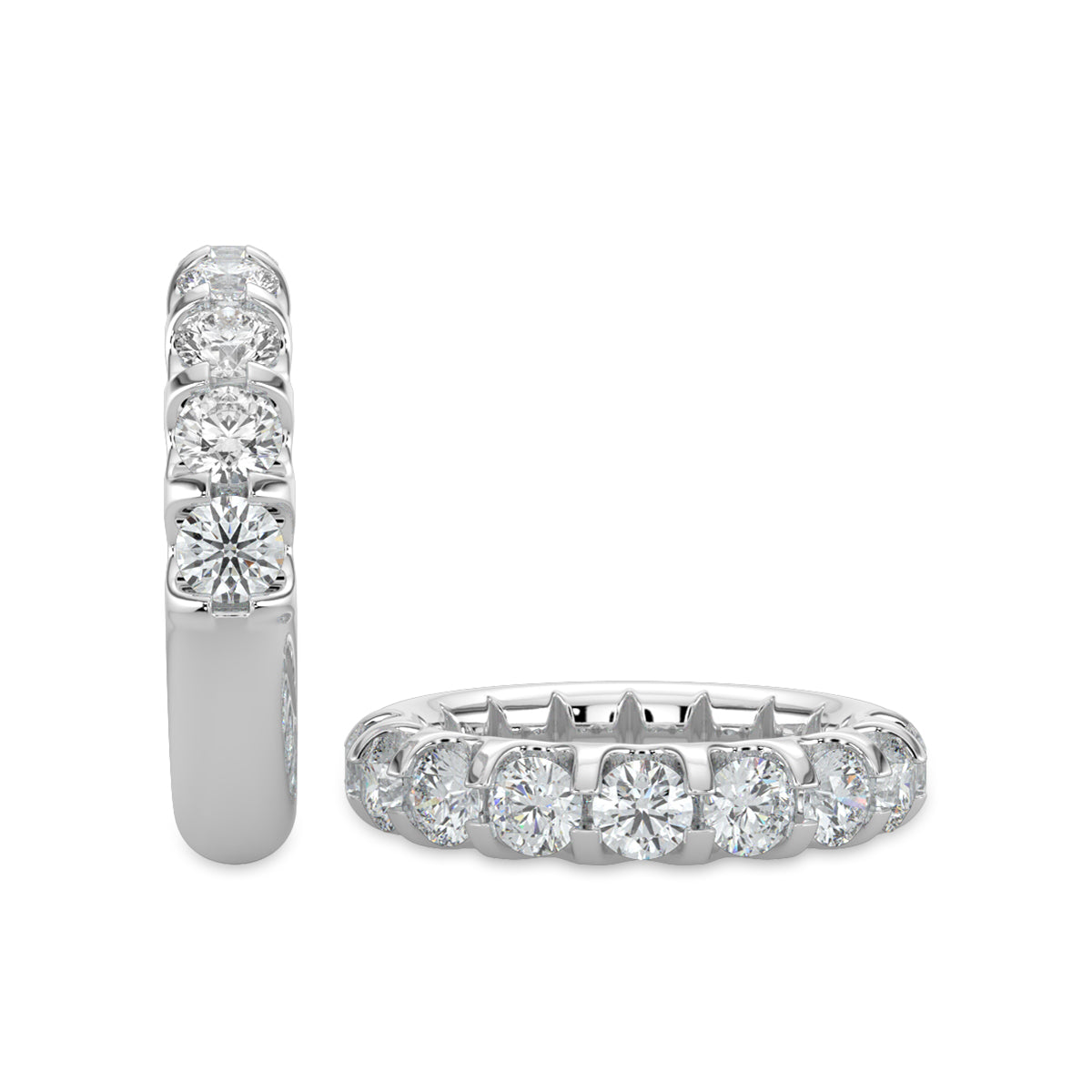 1.75 Ctw Halfway Diamond Band in U-Prong Setting