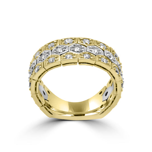 1.50 Ctw Mesh Diamond Ring in Prong Setting
