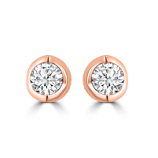 0.75 Ctw RD Diamond TENSION-Set Stud with Push Back