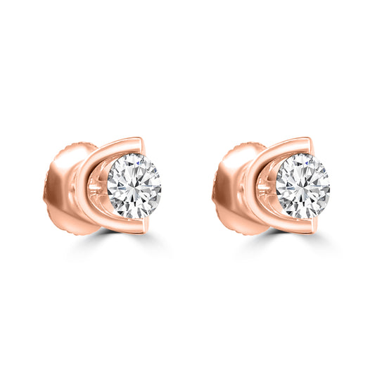 0.75 Ctw RD Diamond TENSION-Set Stud with Push Back