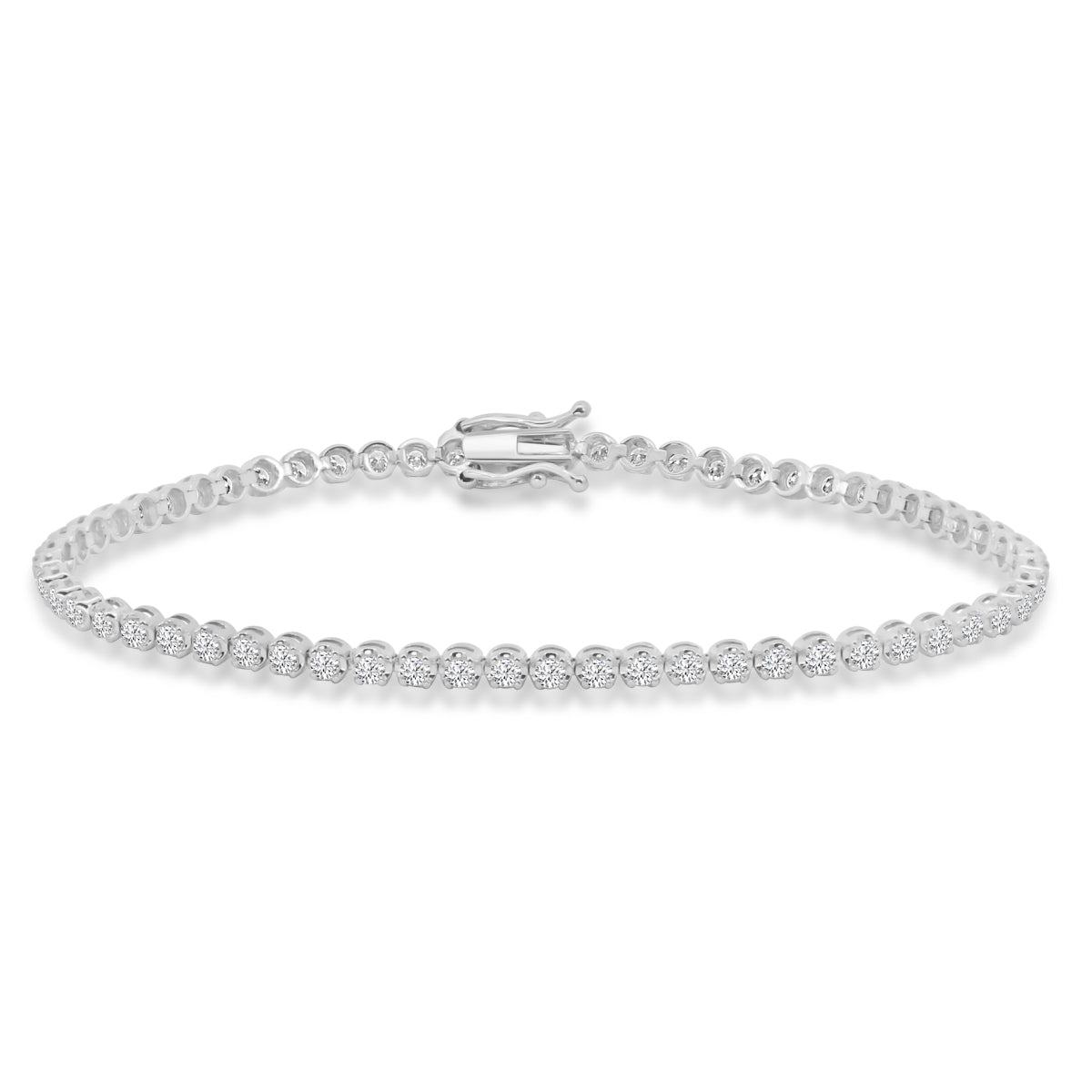 Classic Standard 4 Prong 2.00 Ctw Diamond Tennis Bracelet in Crown Setting