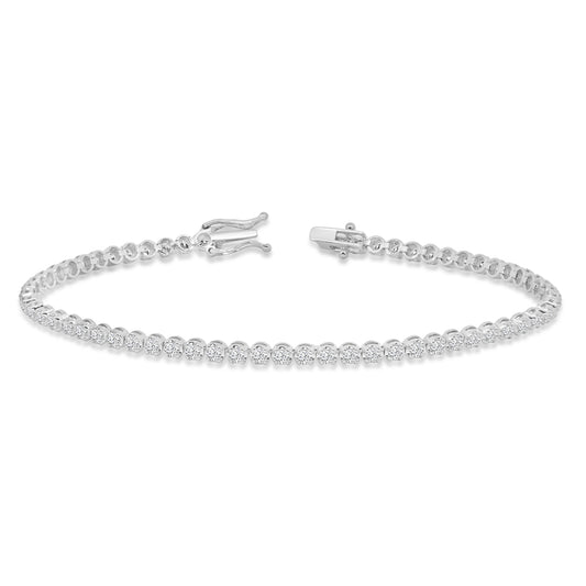 Classic Standard 4 Prong 2.00 Ctw Diamond Tennis Bracelet in Crown Setting