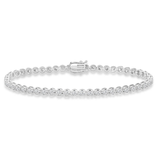 Classic Standard 4 Prong 3.00 Ctw Diamond Tennis Bracelet in Crown Setting