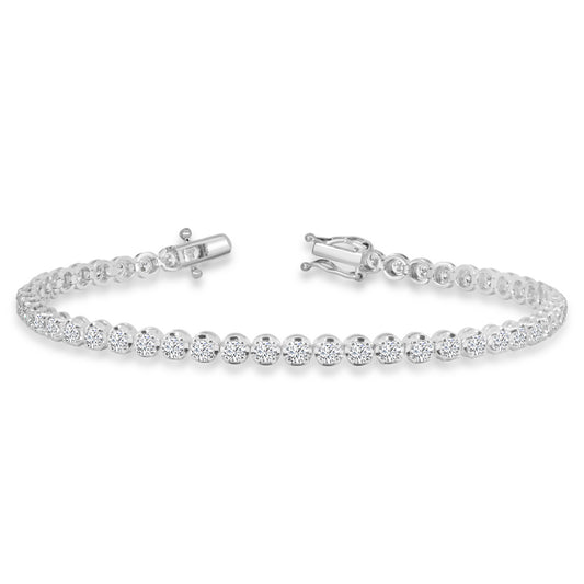 Classic Standard 4 Prong 3.00 Ctw Diamond Tennis Bracelet in Crown Setting