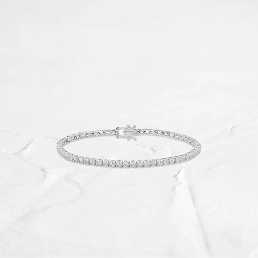14KW Classic Standard 4 Prong 4.00 Ctw Diamond Tennis Bracelet