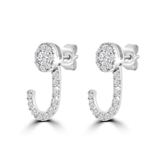 1.00 Ctw J Drop Diamond Earring